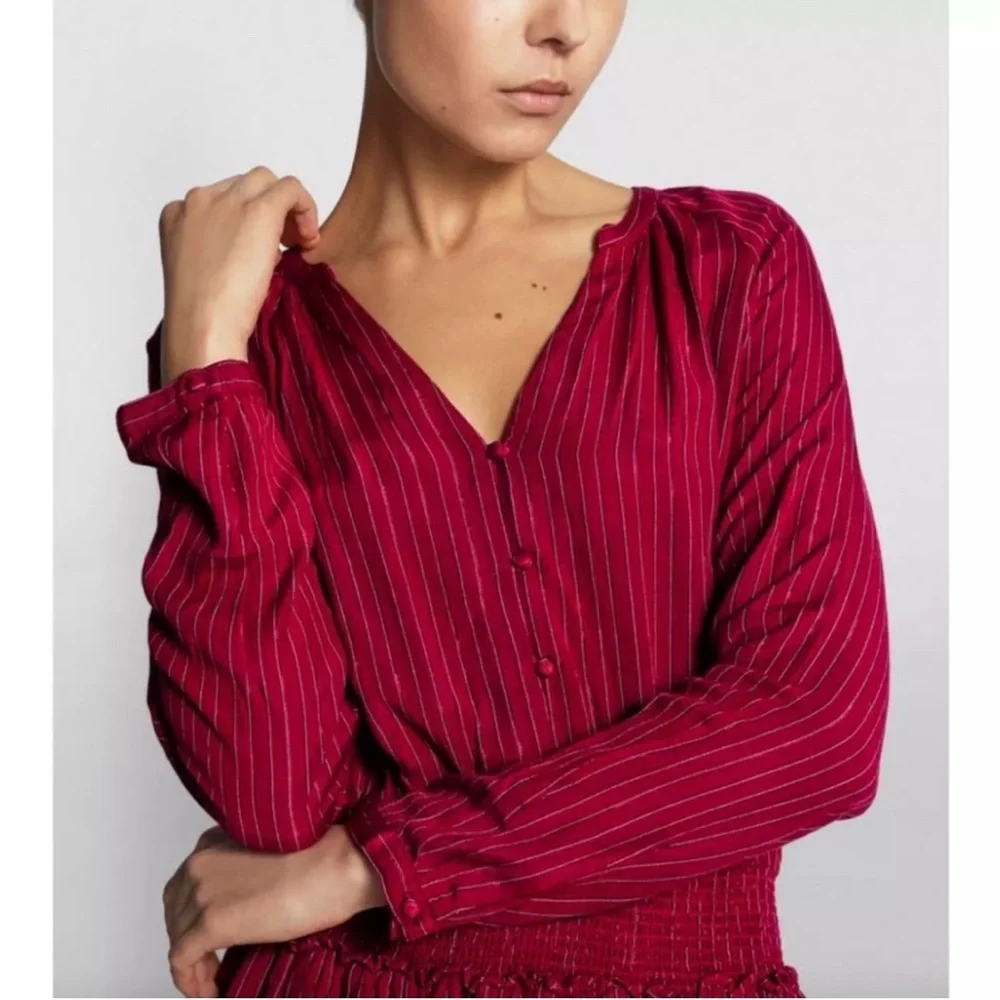 RAILS Jasmine Messina
Stripe Metallic LS Smocked
Waist Red Dress size XS - Picture 5 of 13